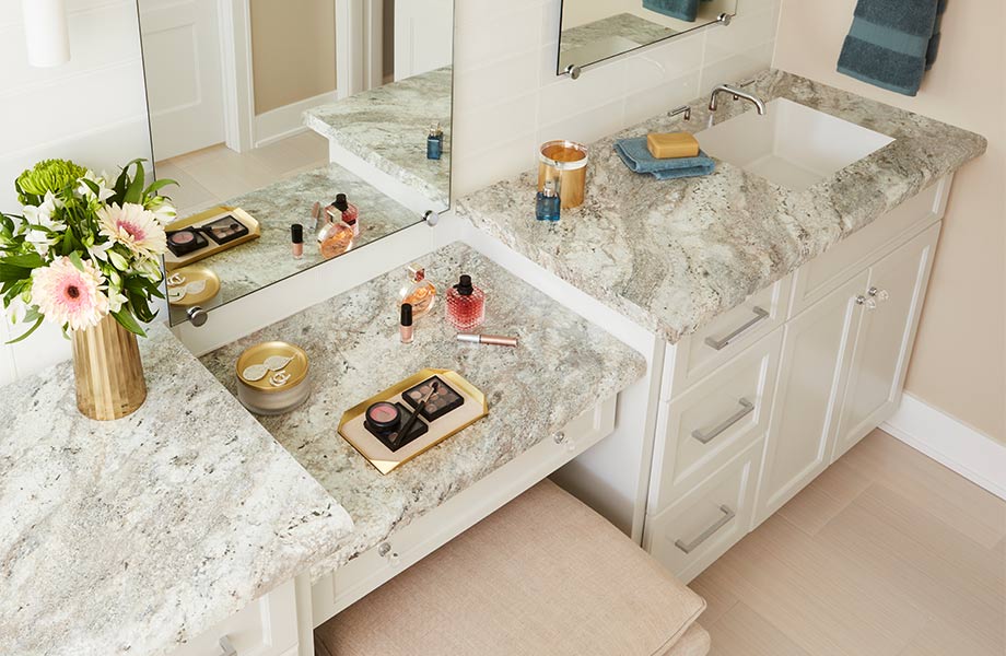 A multi-level vanity and sink