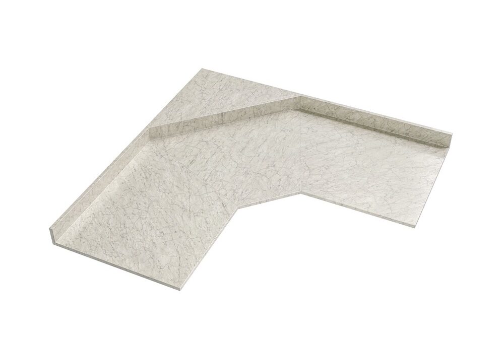 45 Corner with Shelf Carrara Bianco 1