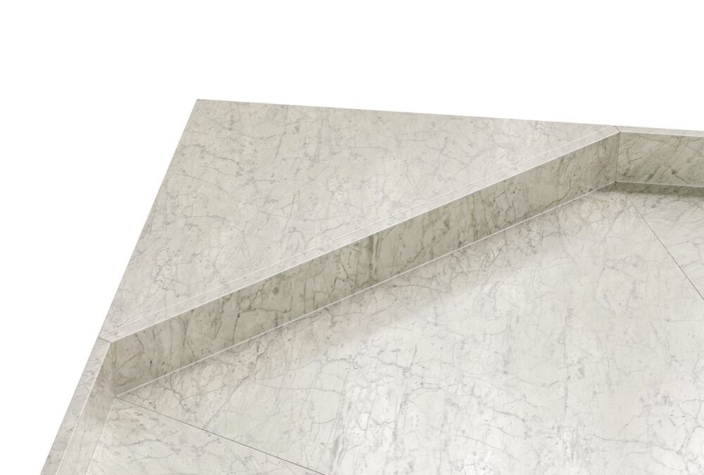 45 Corner with Shelf Carrara Bianco 2